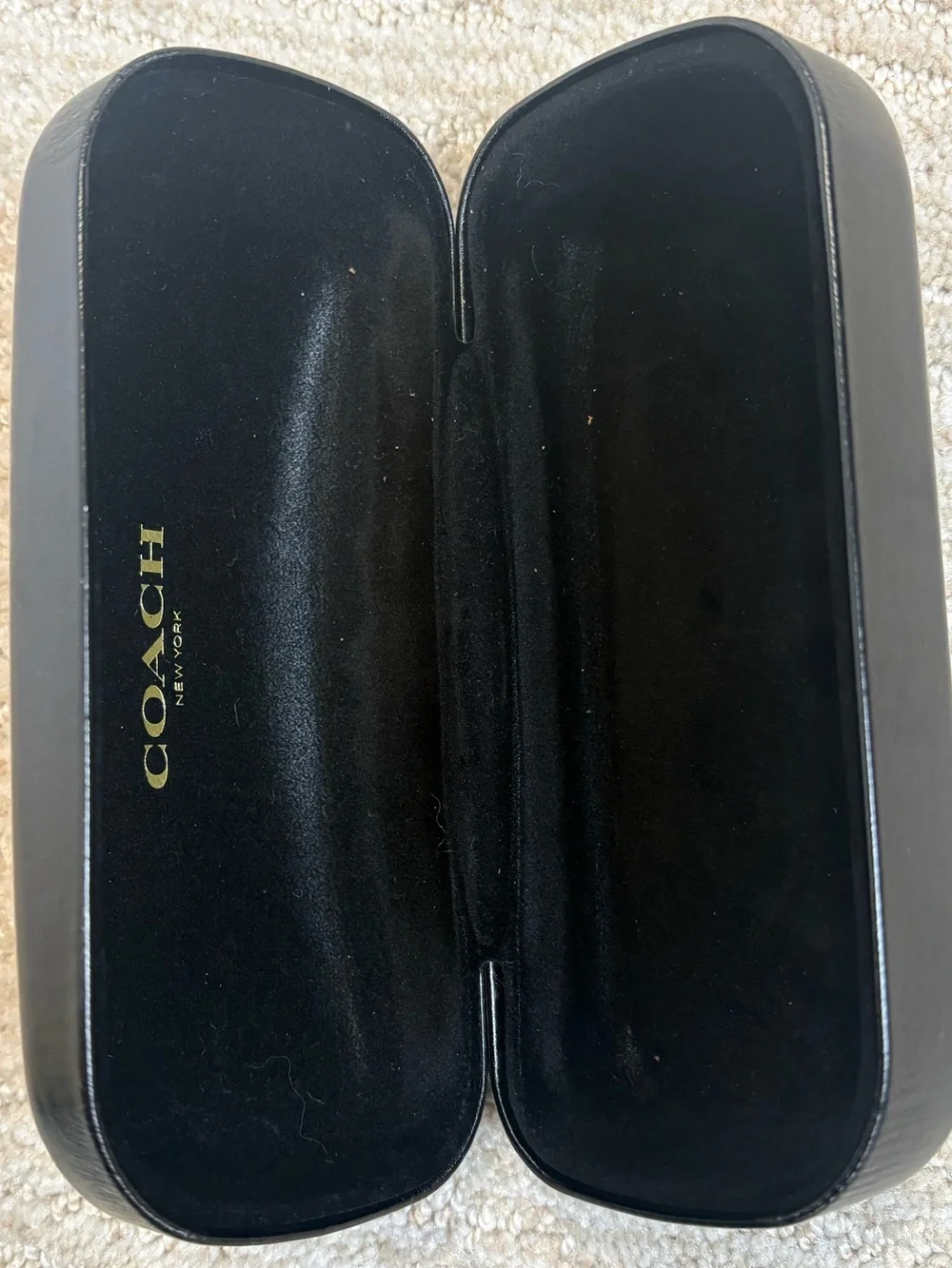 Coach New York Authenic Black Sunglass Hard Case (No Sunglasses) Genuine Holder